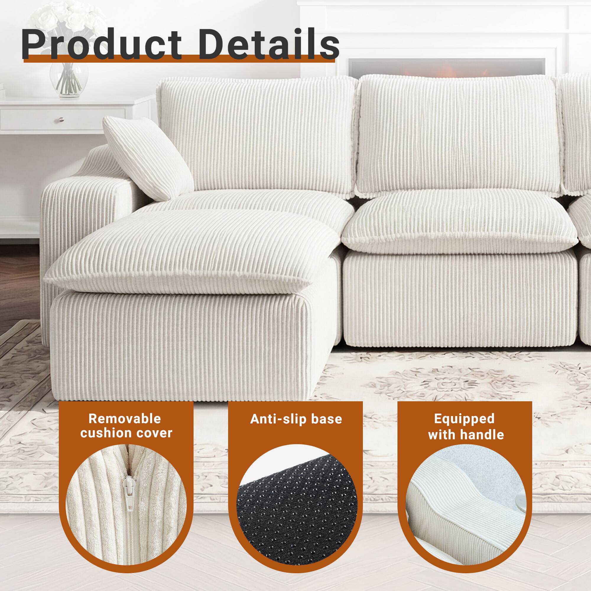 Product Details  
- Removable cushion cover  
- Anti-slip base  
- Equipped with handle