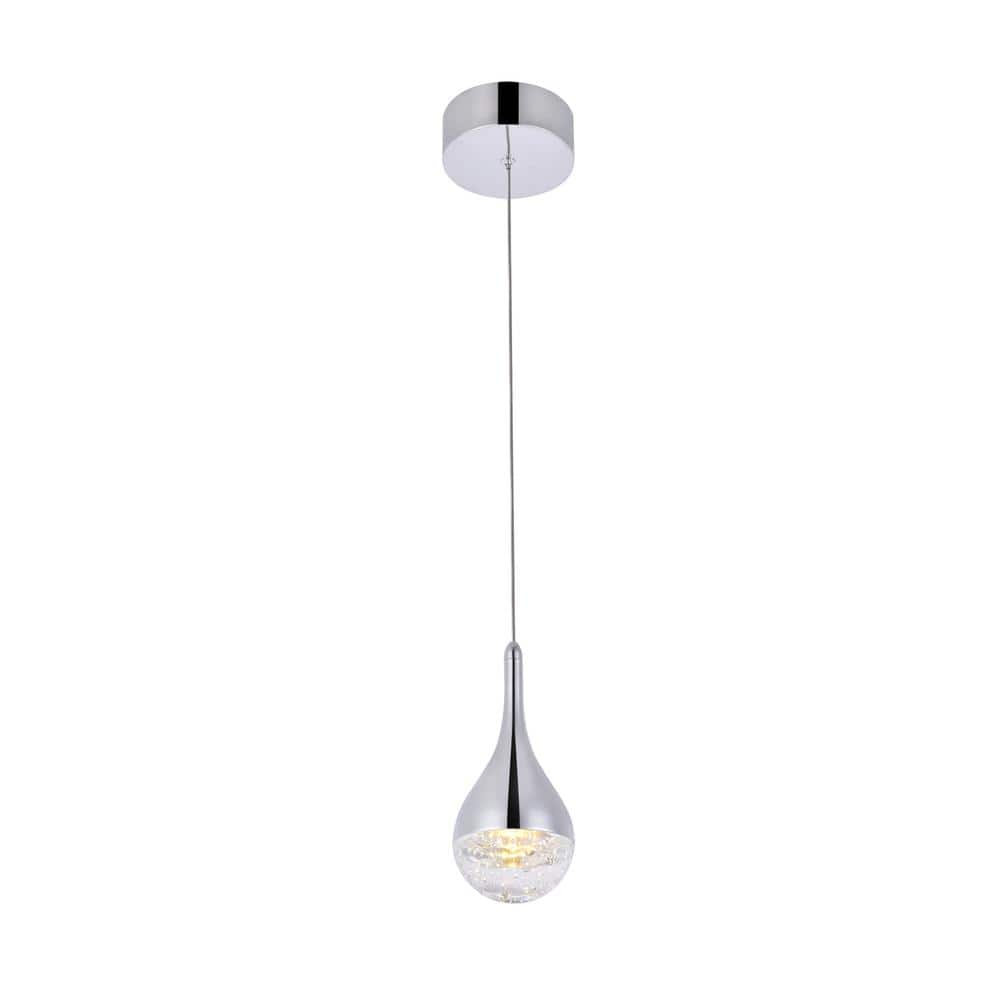 Elegant Lighting - Amherst Collection LED 1-light pendant 5 in x 9in finish - Chrome