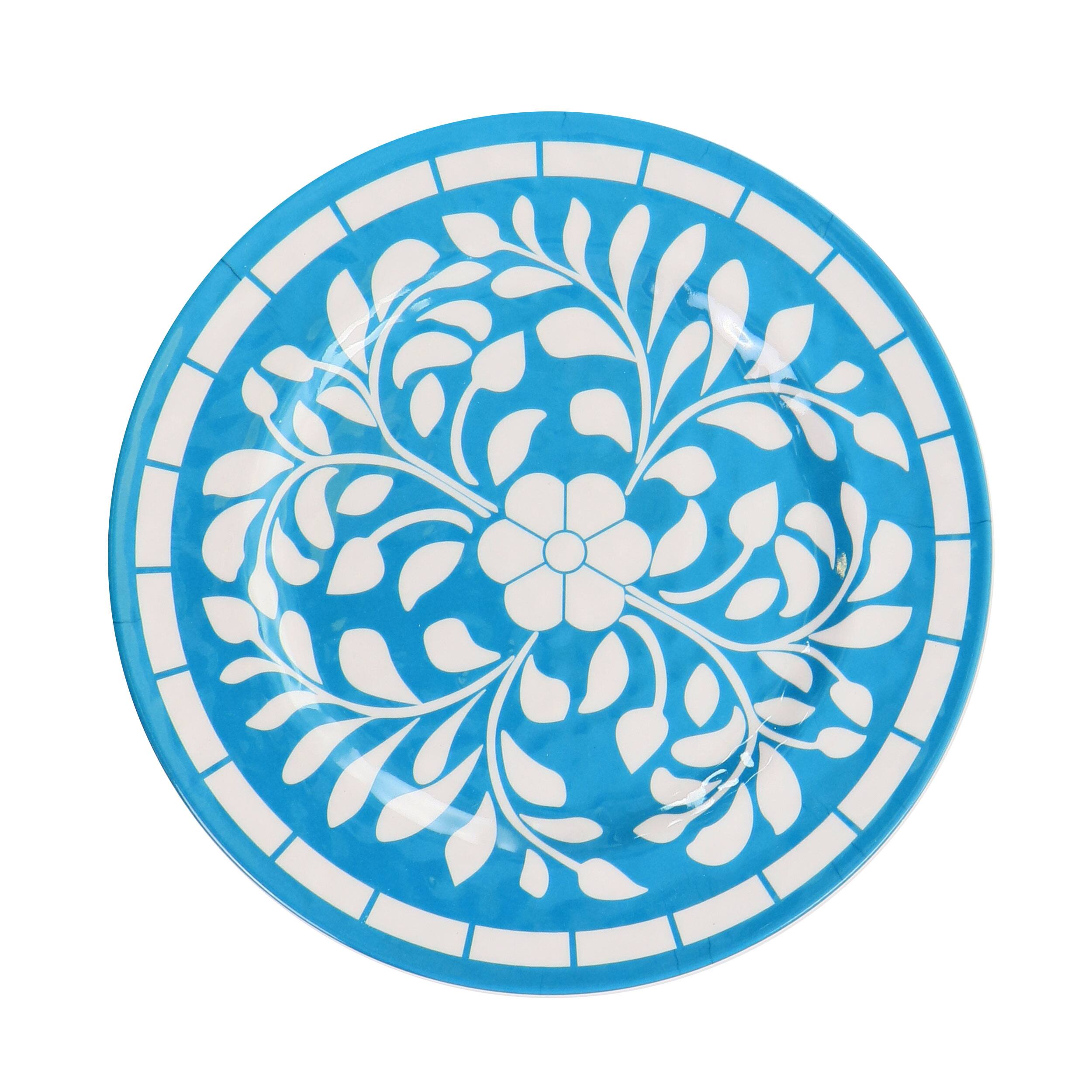 Alt View 4. Elama - Elama Telly 12 Piece Melamine Dinnerware Set in Teal - Blue.