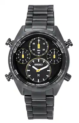 Seiko - Prospex Speedtimer Limited Edition Chronograph Stainless Steel Dial Solar SFJ007P1 100M Men's Watch - Black