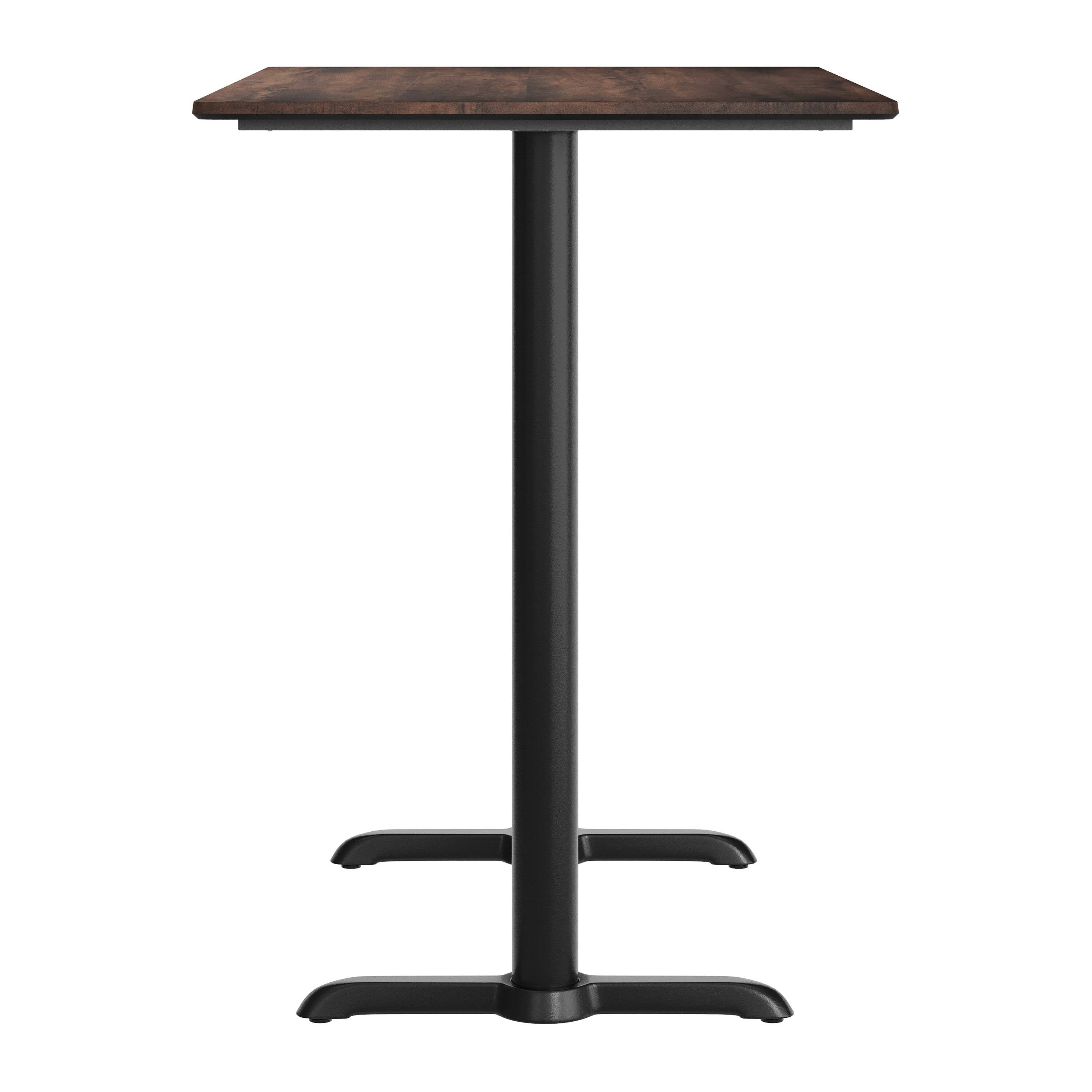 Alt View 7. Emma + Oliver - PureShield Tabletop with Seam-Free Surface Innovation and Bar Height Base - Dark Brown/Black Base.