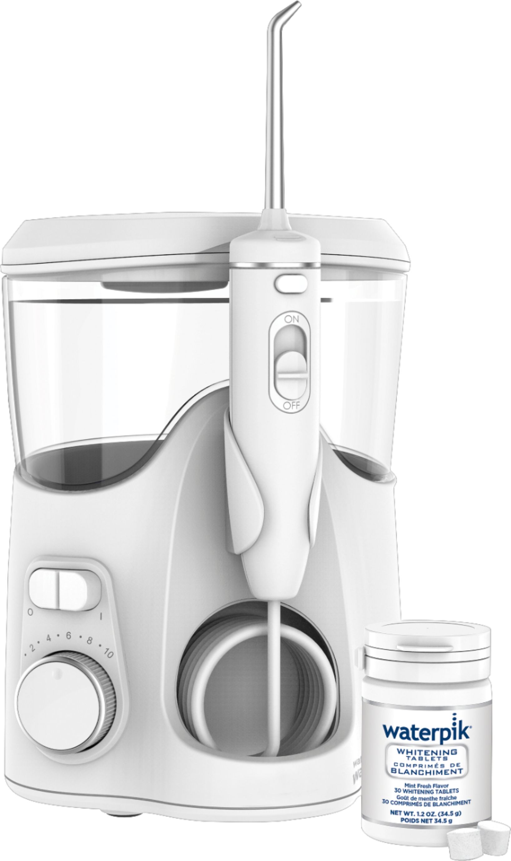 Angle View: Waterpik - Whitening Water Flosser - White With Chrome Accents