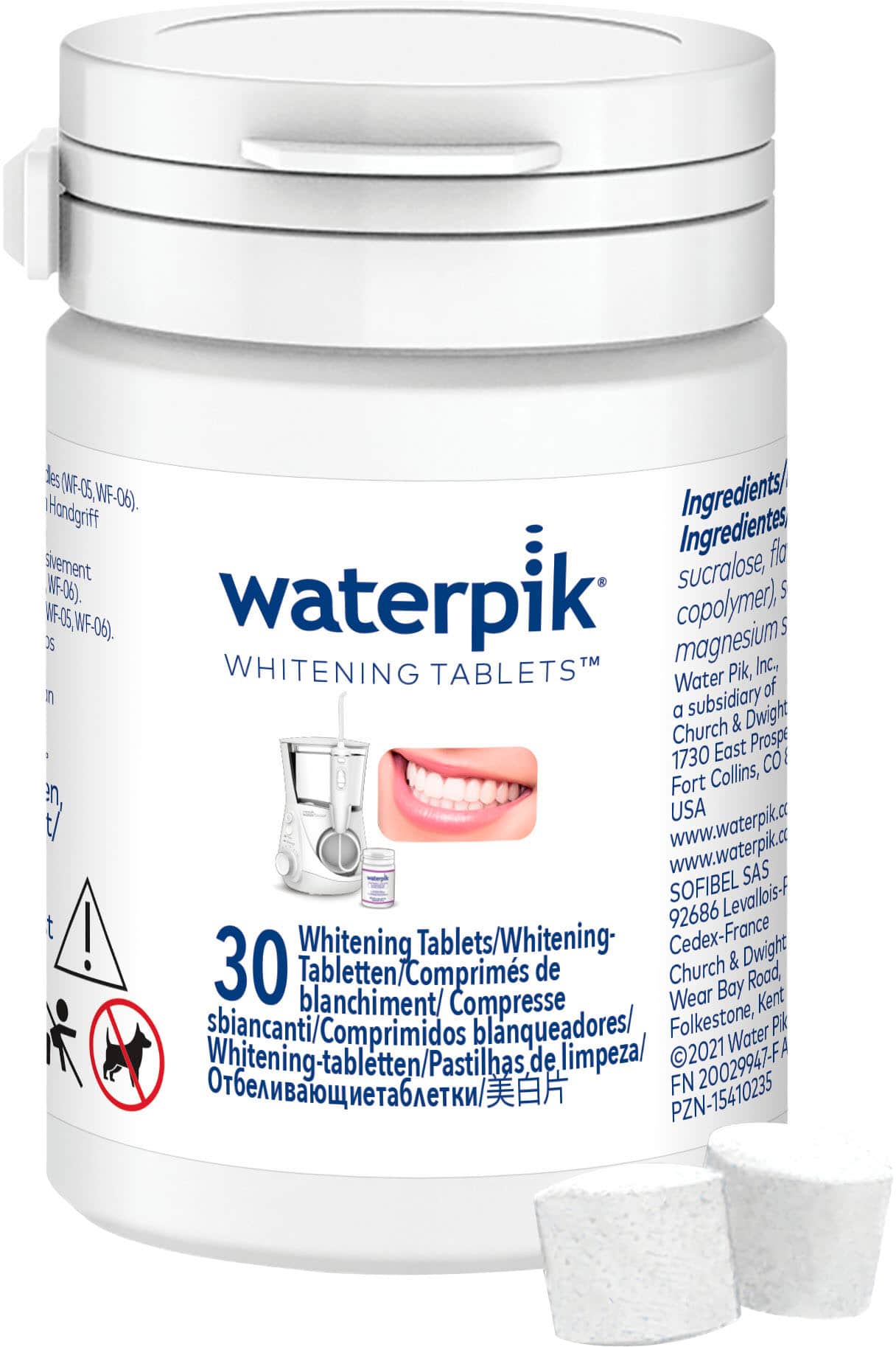 Angle. Waterpik - Fresh Mint Whitening Refill Tablets (30 Count) - White.