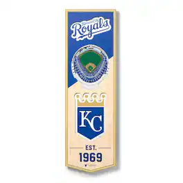 YouTheFan - Kansas City Royals 6'' x 19'' 3D StadiumView Banner - Multicolor