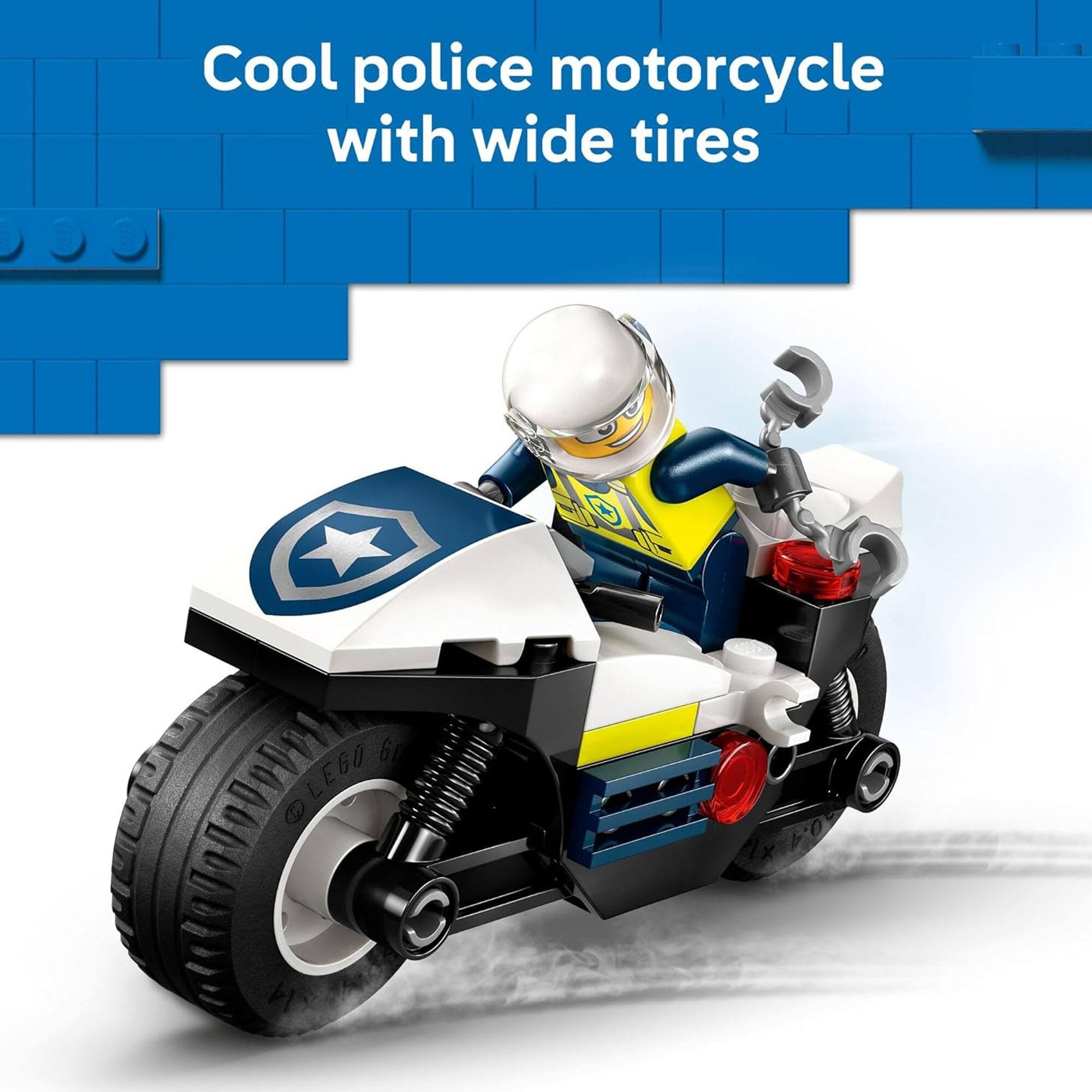 Cool police motorcycle with wide tires