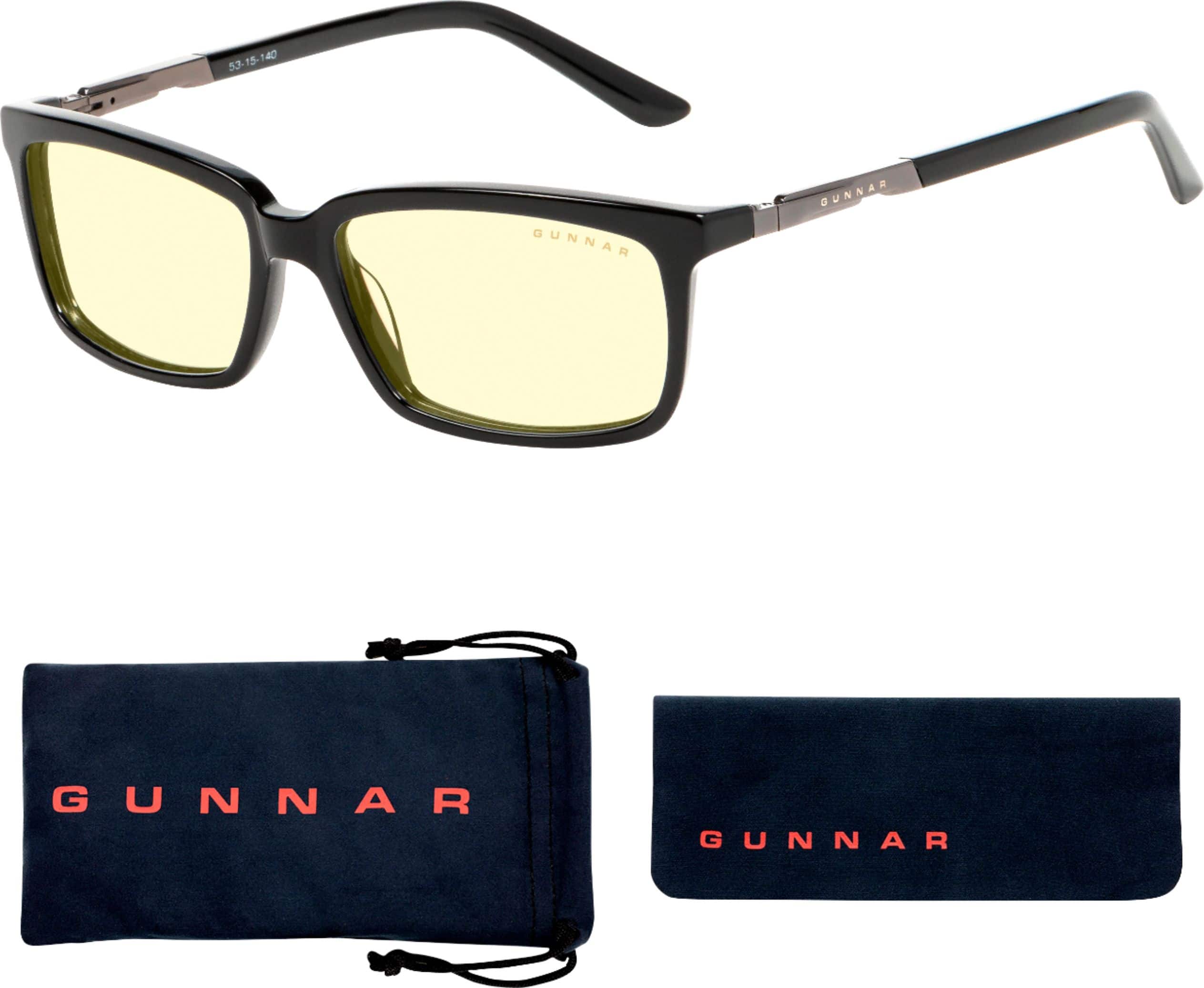 Front. GUNNAR - Haus Gaming and Computer Glasses with Scratch-resistant Coating and Blue Light Reduction, Amber Lenses - Onyx.