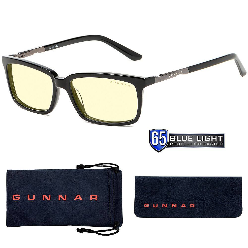 Alt View 11. GUNNAR - Haus Gaming and Computer Glasses with Scratch-resistant Coating and Blue Light Reduction, Amber Lenses - Onyx.