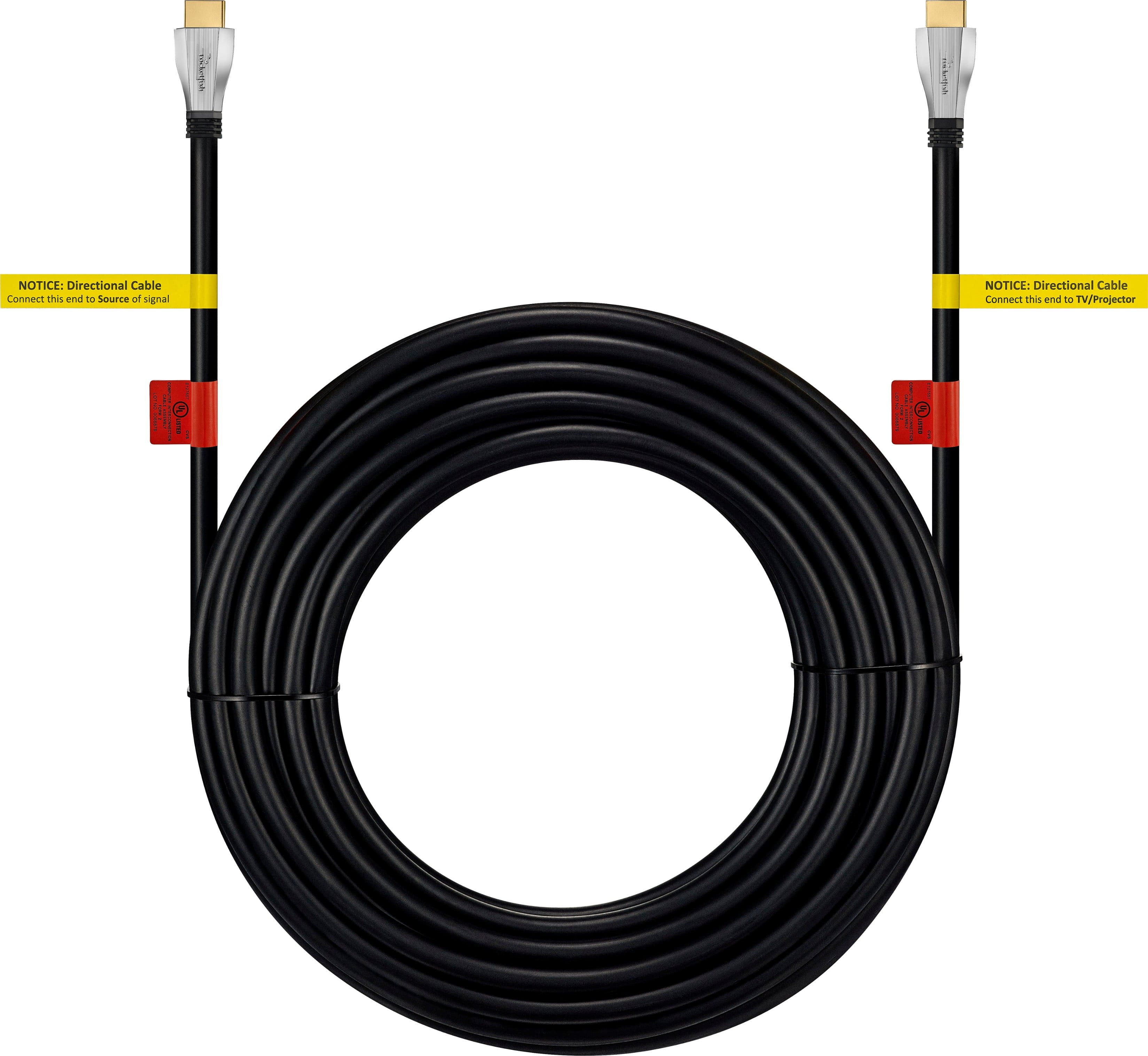 Alt View 12. Rocketfish™ - 50' 4K UltraHD/HDR In-Wall Rated HDMI Cable - Black.