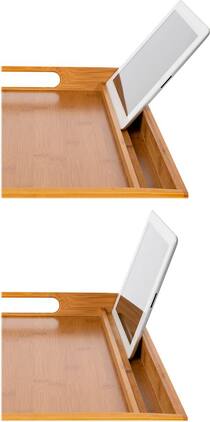 LapGear - Bamboo Media Bed Tray for 17.3" Laptop or Tablet - Natural