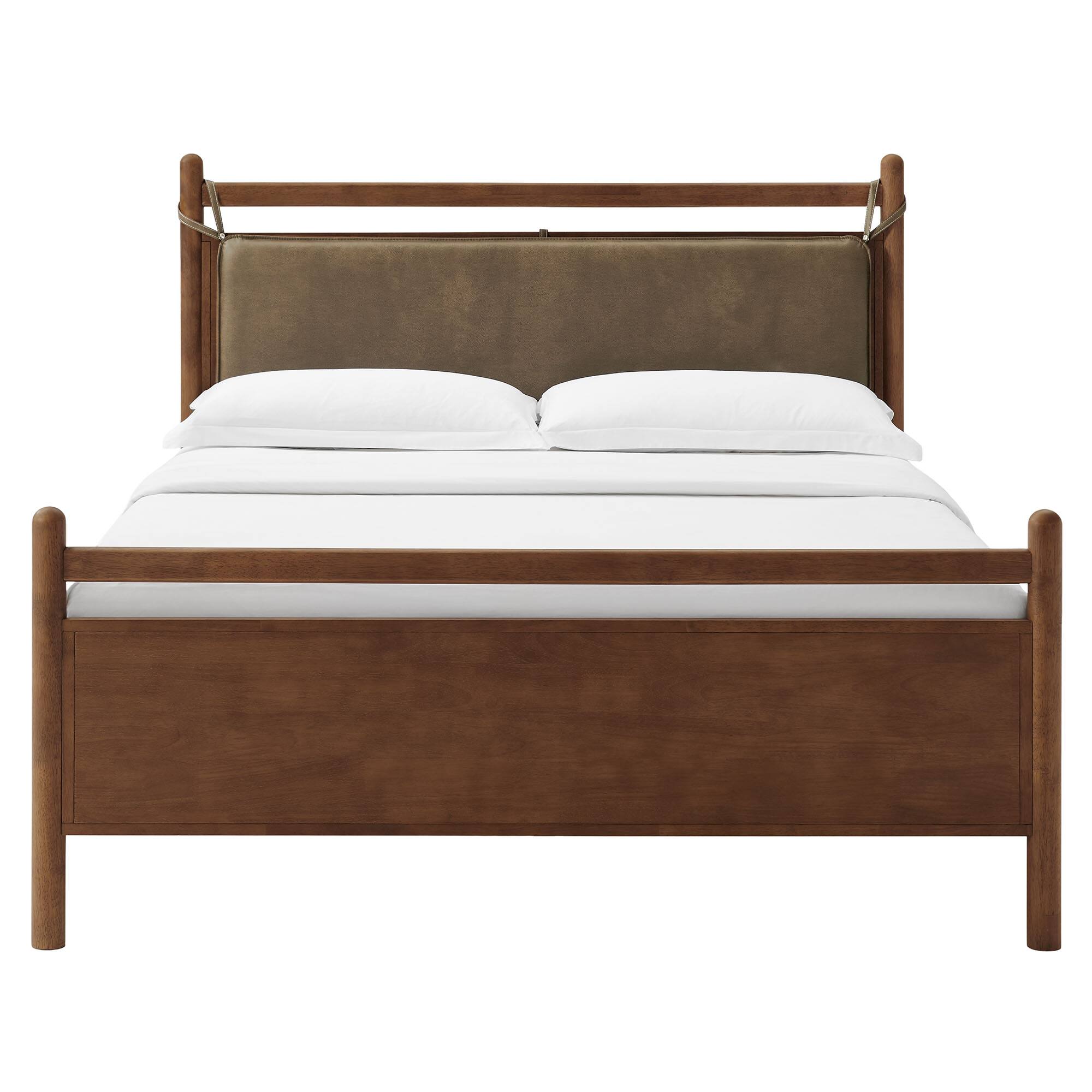Alt View 4. Modway - Leni Wood Platform Bed Frame by Modway - Walnut Mushroom.