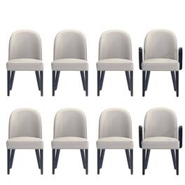 Manhattan Comfort - Hillman Modern 8-Piece Dining Chair Set - Light Gray