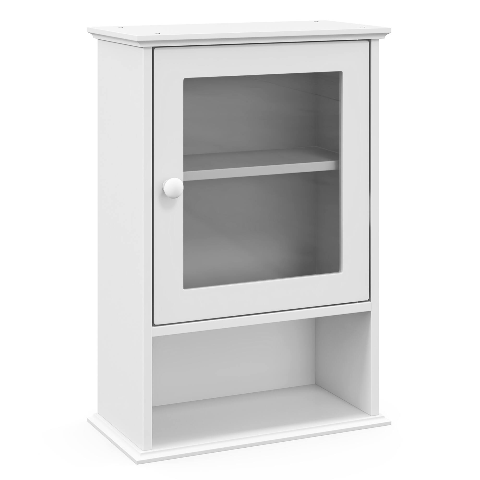 Alt View 9. Gymax - Gymax Wall Mounted Bathroom Cabinet Storage Organize Hanging Medicine Adjustable Shelf - White.