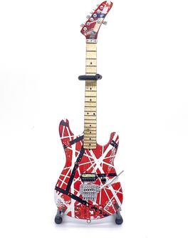 PopMarket - Eddie Van Halen - EVH - Eddie Van Halen - 5150 Red White & Black Mini Guitar Replica Collectible - COLLECTIBLES - Multicolor