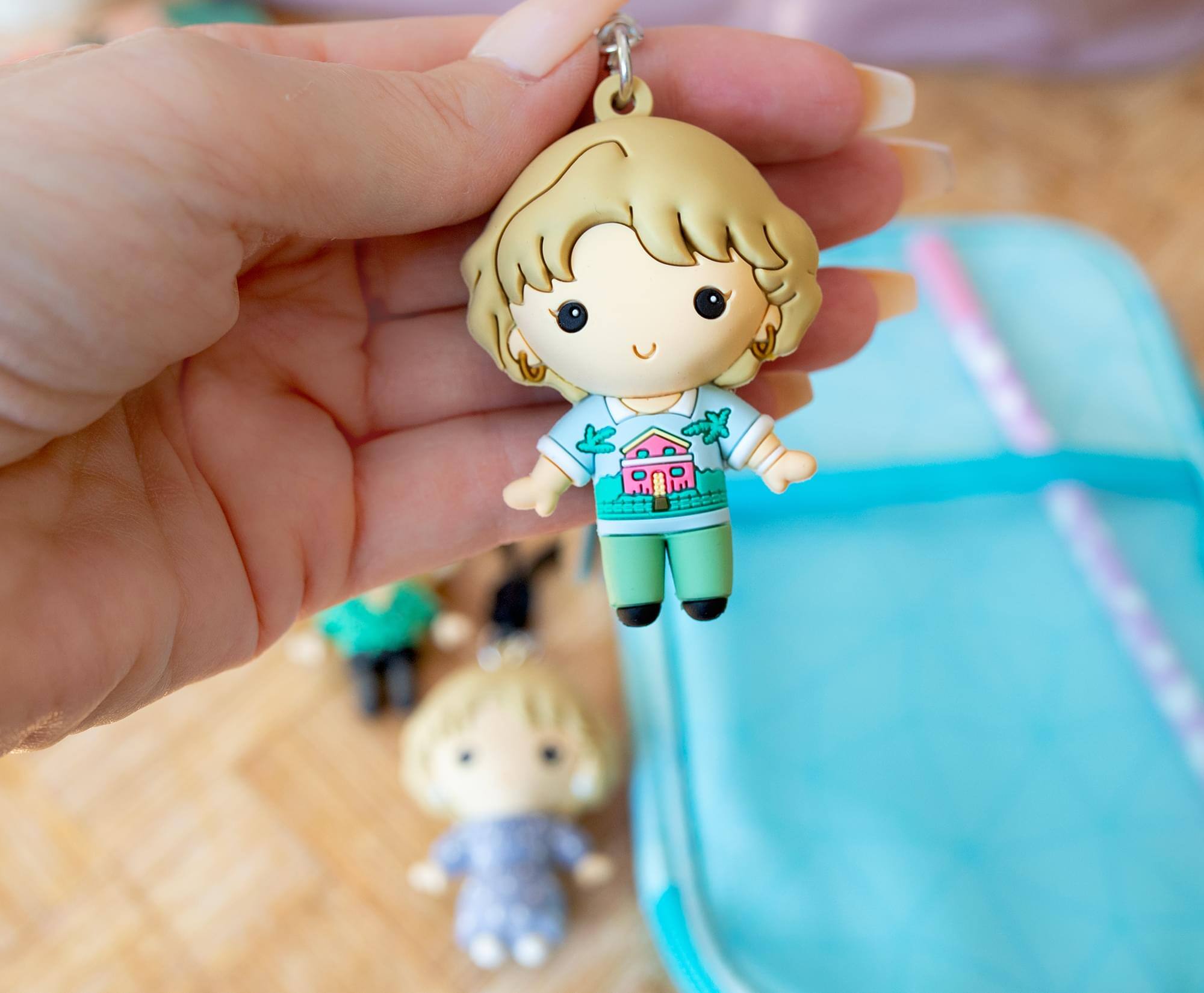 Alt View 4. Monogram - The Golden Girls Rose 3D Foam Figural Bag Clip 3-Piece Set - Pink.