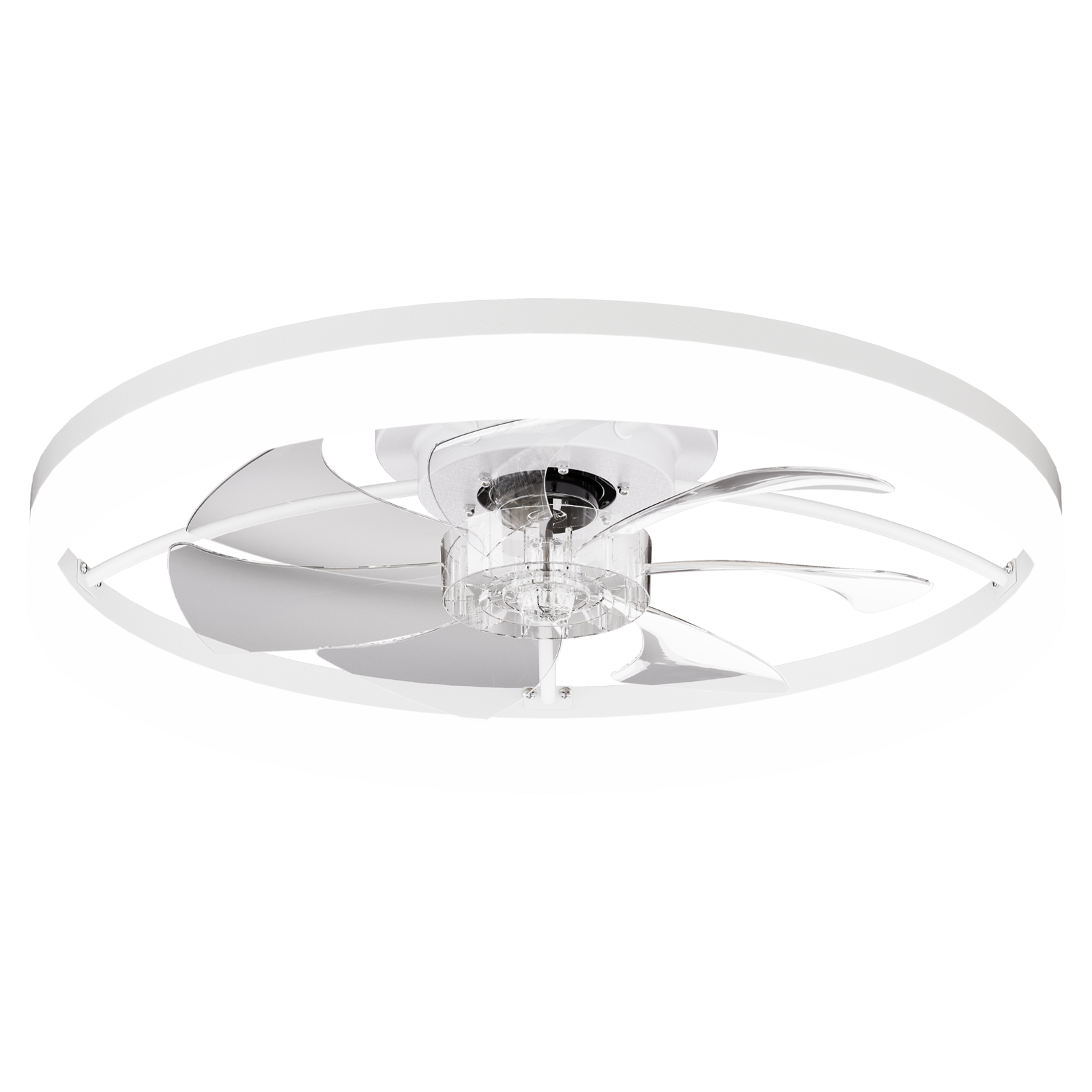 Alt View 5. Loheer - Loheer Ceiling Fan Light, 23.6 Inch Flush Mount LED Ceiling Fan with Remote and App Control, White, Dimmable.