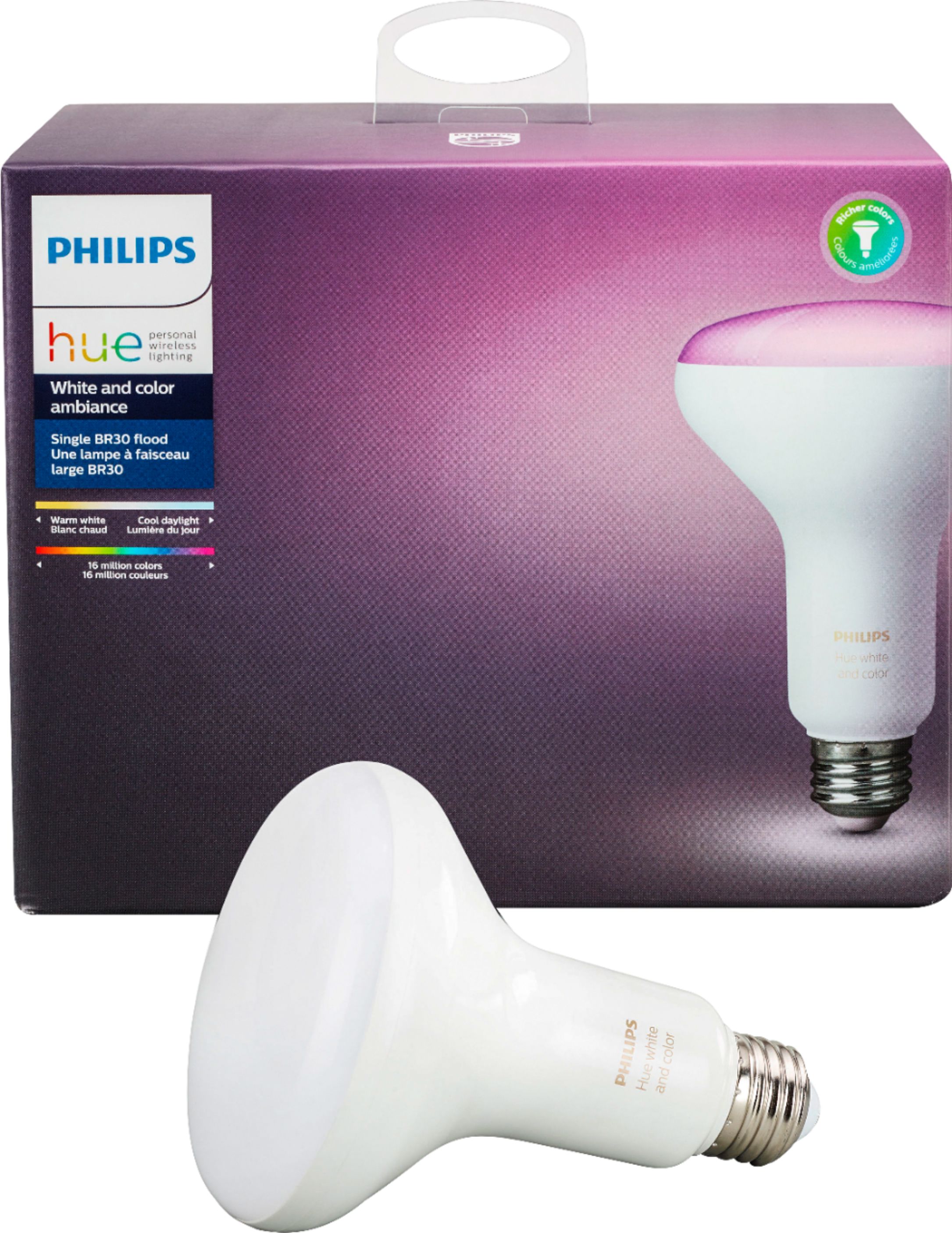 gårdsplads Merchandiser jord Philips Hue White and Color Ambiance BR30 Wi-Fi Smart LED Floodlight Bulb  California Residents Multicolor 530188 - Best Buy
