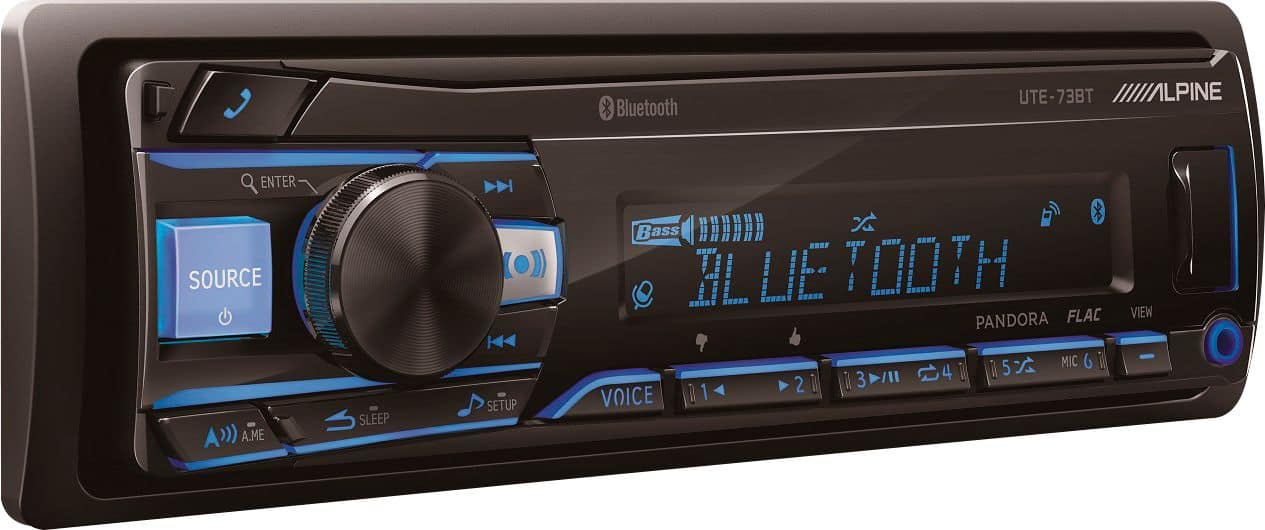 Angle. Alpine - Bluetooth Digital Media (DM) Receiver with Pandora Music Compatibility - Black.