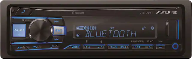 Front. Alpine - Bluetooth Digital Media (DM) Receiver with Pandora Music Compatibility - Black.
