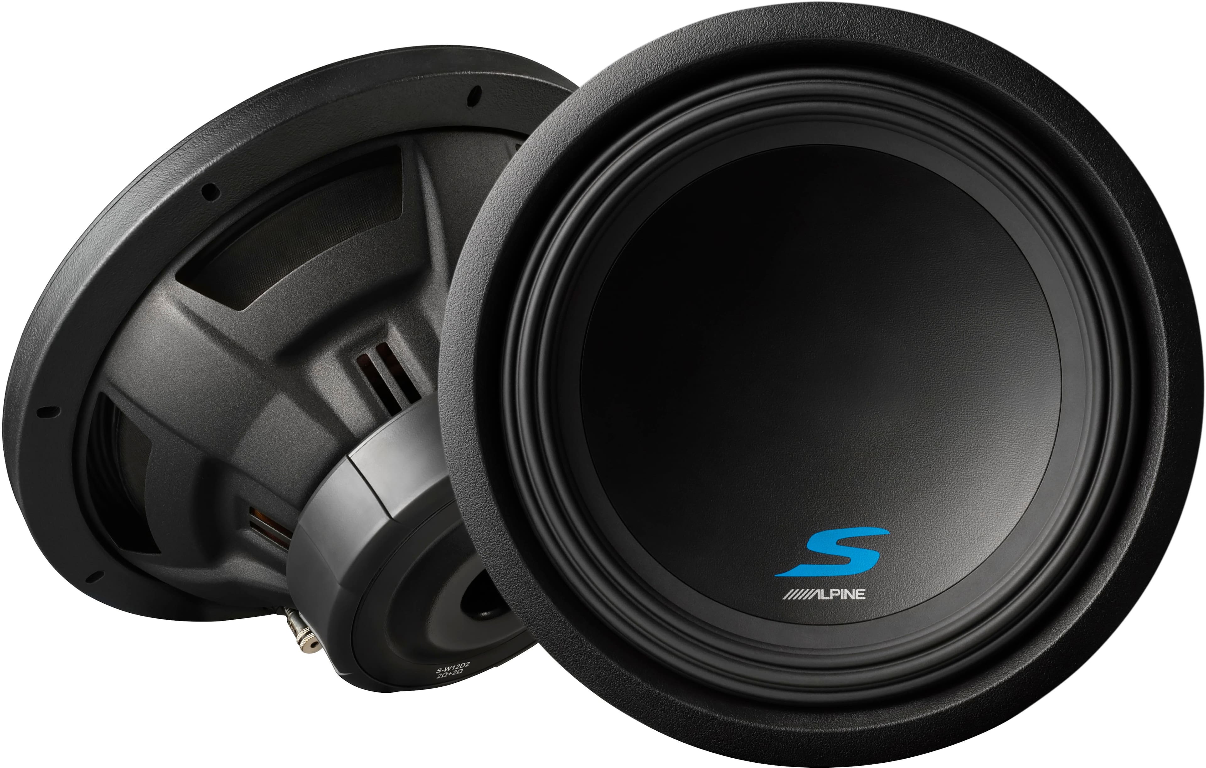 Angle. Alpine - S-Series 12" Dual-Voice-Coil 4-ohm Subwoofer - Black.