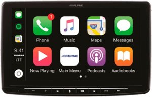 Alpine - 9" - Android Auto/Apple CarPlay™ - Built-In Bluetooth - In-Dash Digital Media Receiver - Black - Front_Zoom