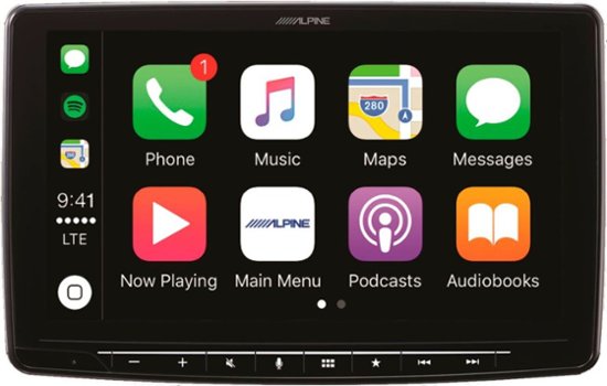 Front Zoom. Alpine - 9" - Android Auto/Apple CarPlay™ - Built-In Bluetooth - In-Dash Digital Media Receiver - Black.