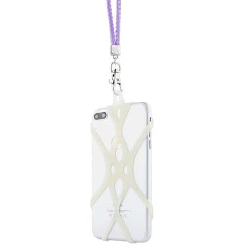 Front. Gear Beast - Universal Smartphone Web Lanyard with Braided Neck Strap - Purple.