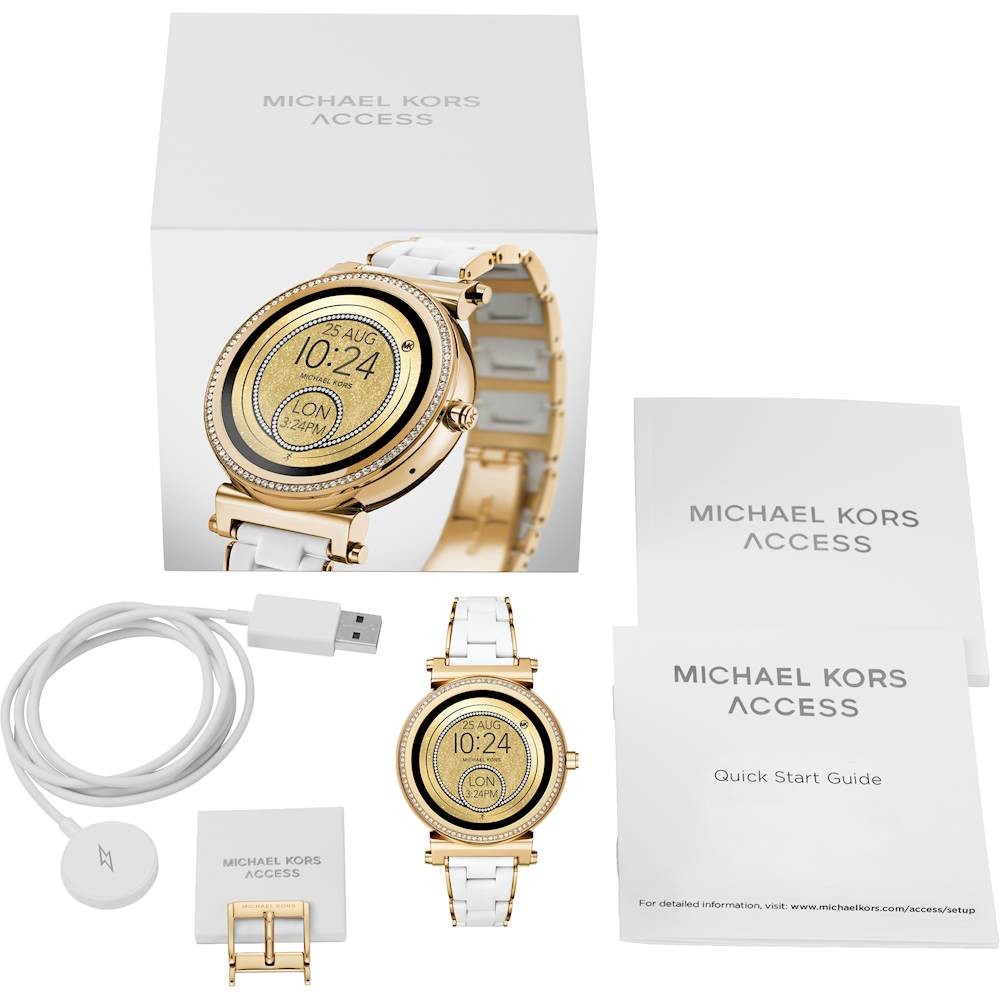 Ud Sprede menneskemængde Best Buy: Michael Kors Access Sofie Smartwatch 42mm Stainless Steel  White/Gold MKT5039