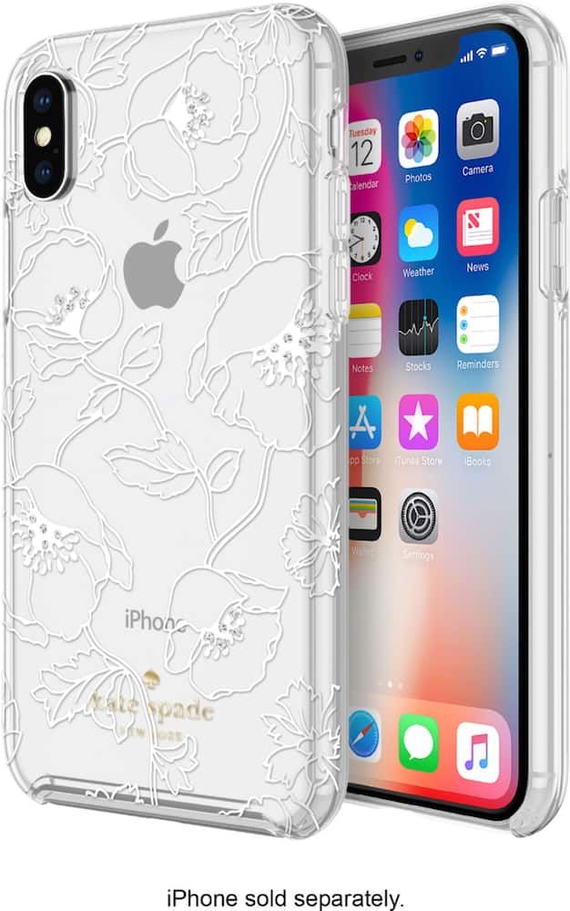 dreamy floral white with gems case for apple iphone x and xs - white/clear dreamy floral white with gems case for apple iphone x and xs - white/clear