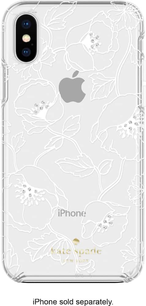dreamy floral white with gems case for apple iphone x and xs - white/clear dreamy floral white with gems case for apple iphone x and xs - white/clear