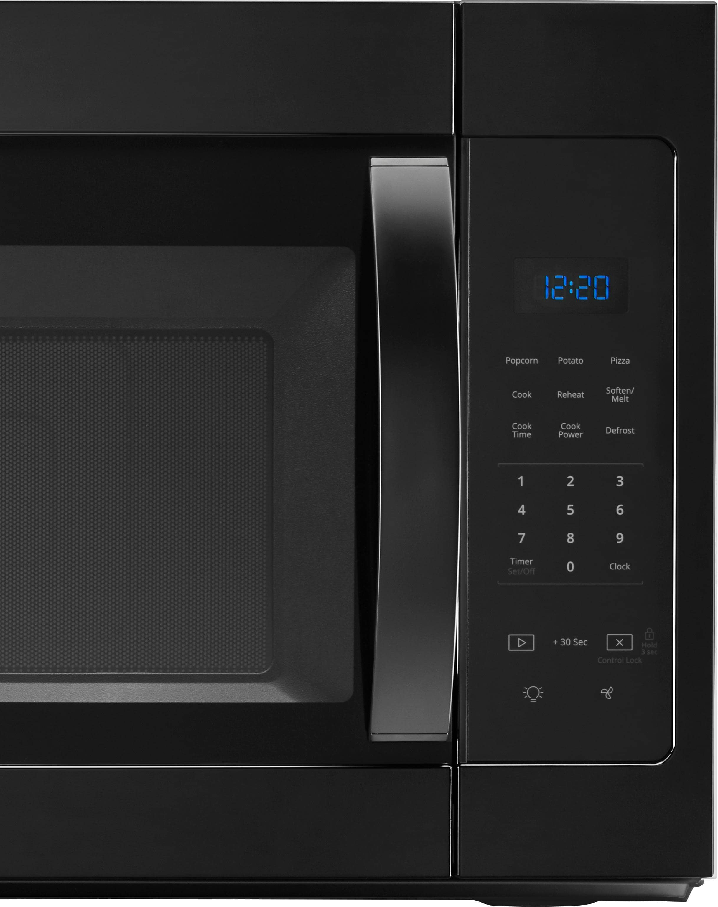 Angle. Whirlpool - 1.7 Cu. Ft. Over-the-Range Microwave - Black.