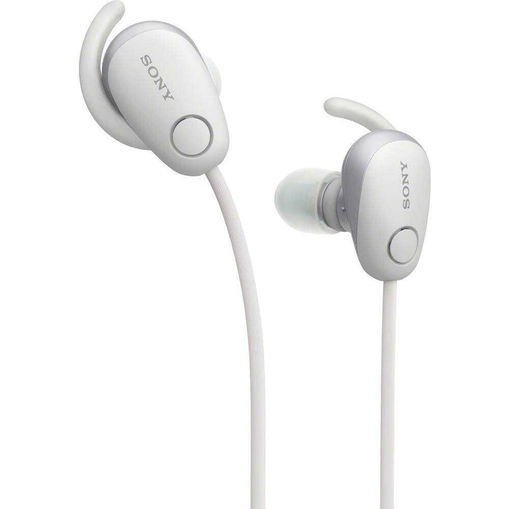 Angle. Sony - SP600N Sports Wireless Noise Cancelling In-Ear Headphones - White.
