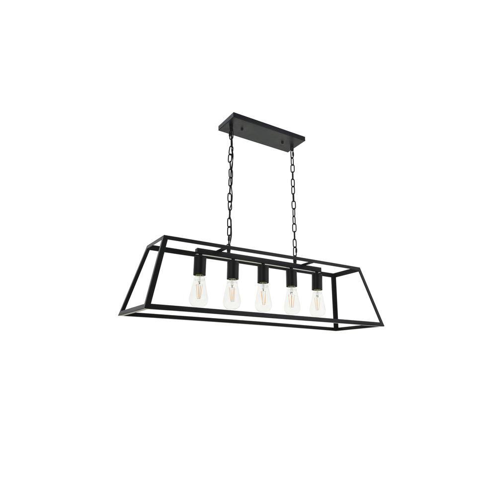 Alt View 4. Living District - Resolute 5 light black Pendant - Black.