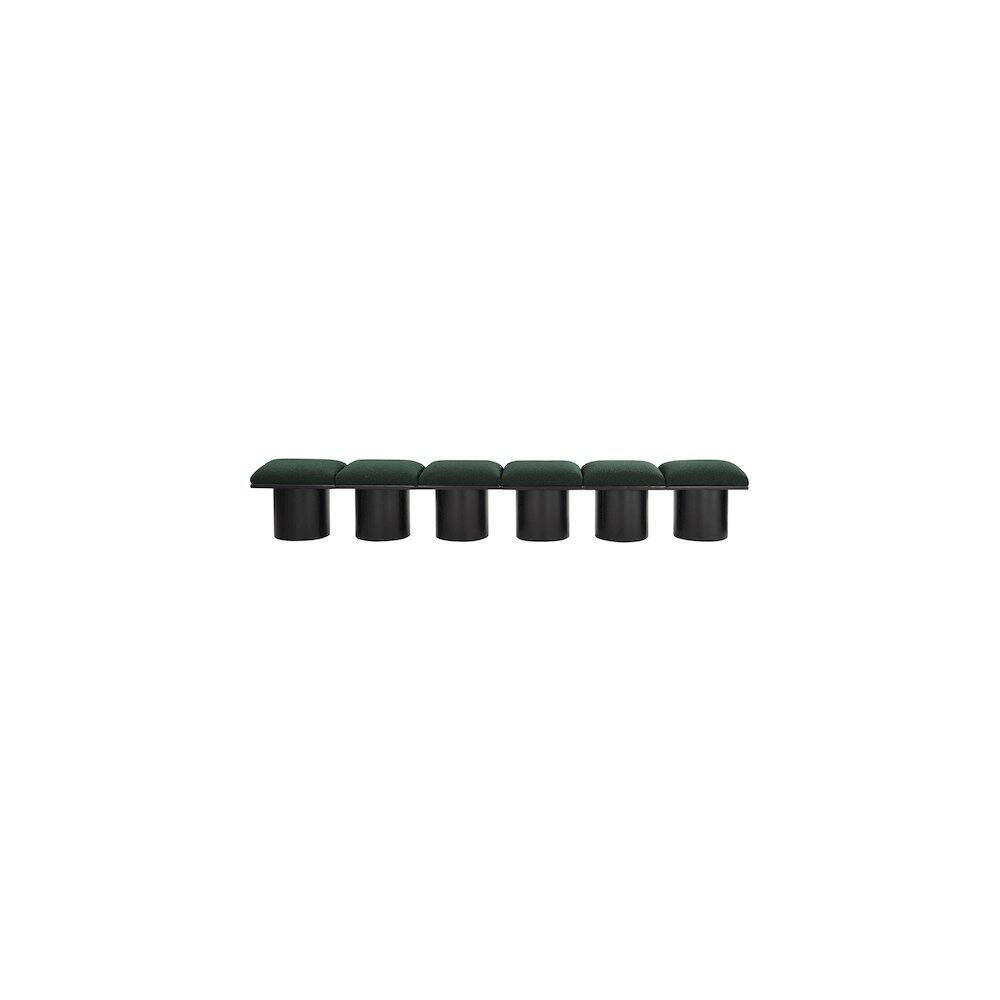 Angle. Meridian Furniture - Pavilion Green Boucle Fabric Bench - Green Boucle Fabric.