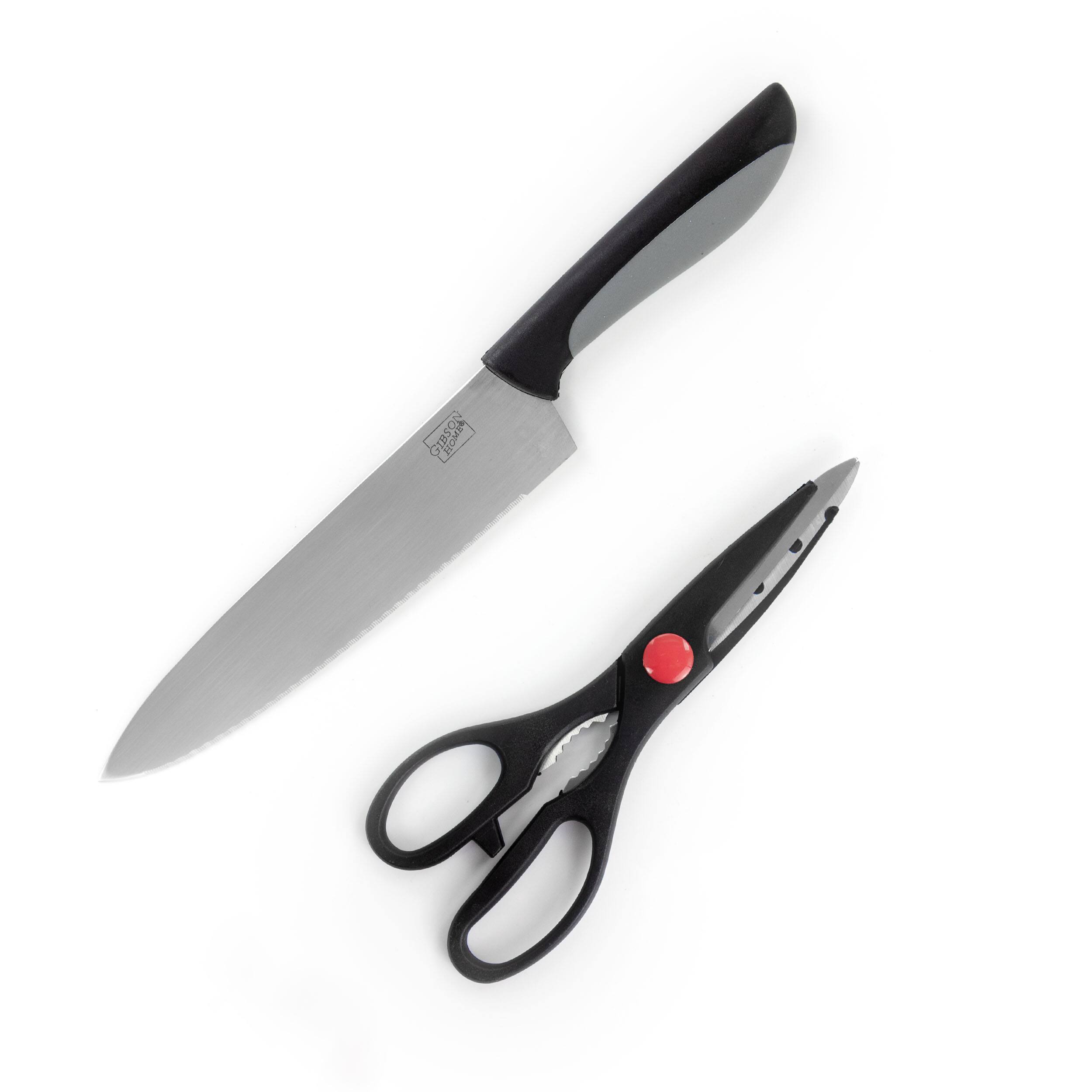 Alt View 8. Gibson - Gibson Home Dorain 14 Piece Stainless Steel Cutlery Set in Black with Wood Block - Black.