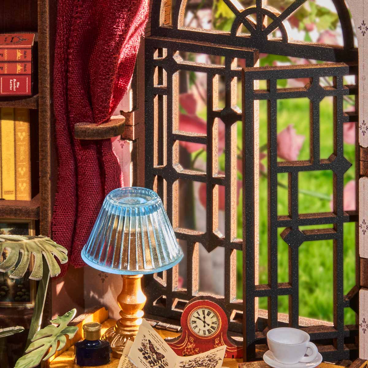 Rolife Book Nook Kit DIY Miniature House Dark Academia Bookshelf Decor ...