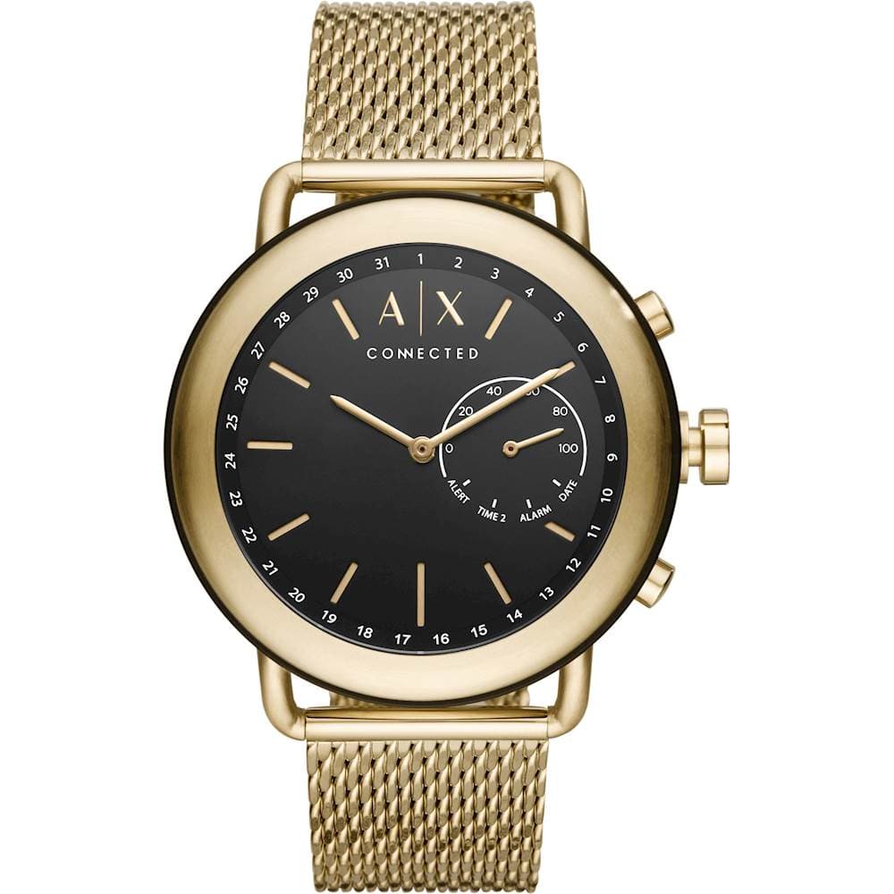 Best Buy: Armani Exchange Connected Hybrid Smartwatch 47mm Stainless Steel  Gold AXT1021