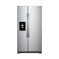 Whirlpool - 24.6 Cu. Ft. Side-by-Side Refrigerator - Monochromatic Stainless Steel - Front_Zoom