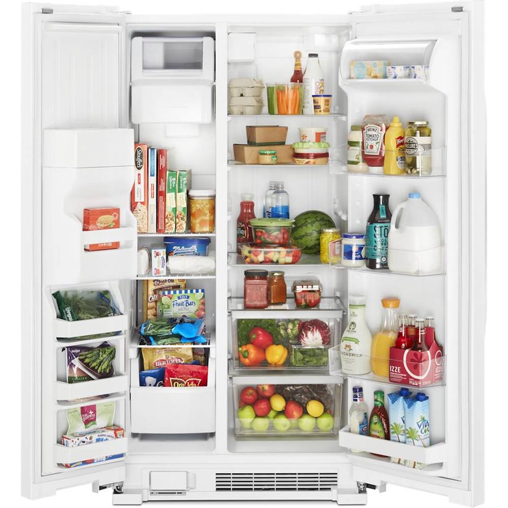 Whirlpool 24.6 Cu. Ft. Side-by-Side Refrigerator White WRS335SDHW ...