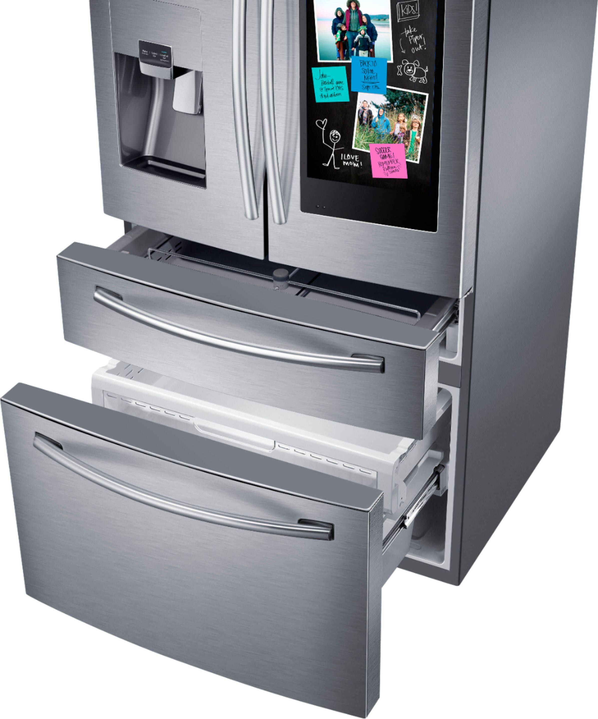 Alt View 11. Samsung - Family Hub 22.2 Cu. Ft. 4-Door French Door Counter-Depth Refrigerator - Stainless steel.