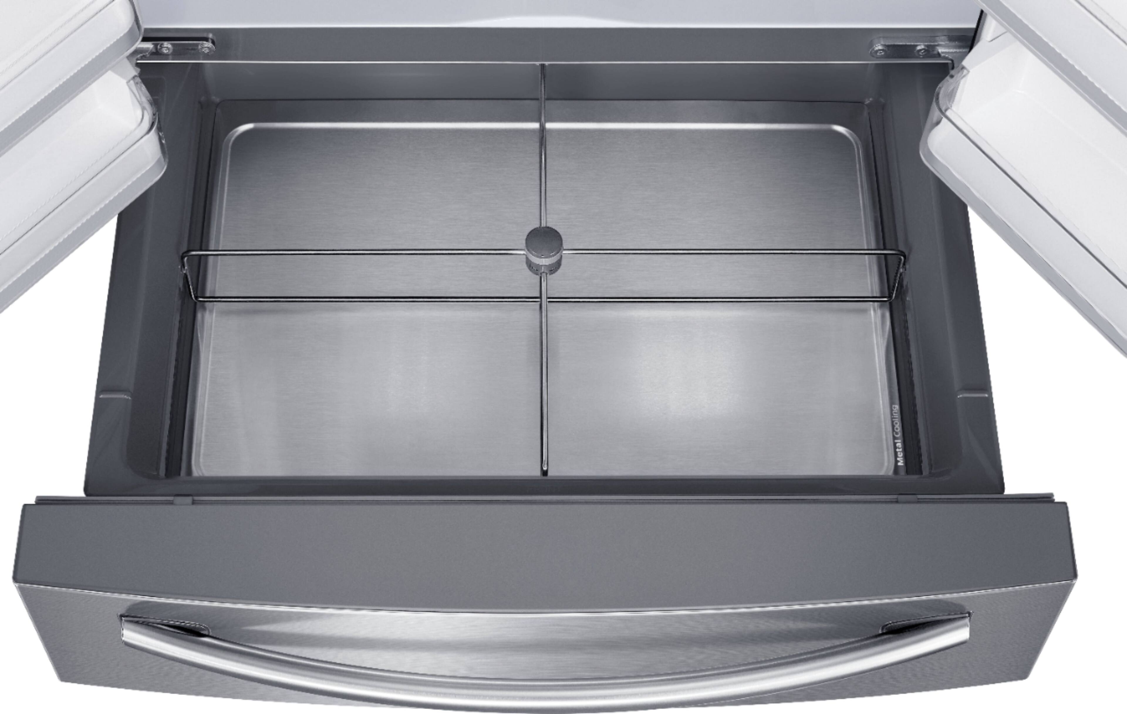 Alt View 3. Samsung - Family Hub 22.2 Cu. Ft. 4-Door French Door Counter-Depth Refrigerator - Stainless steel.