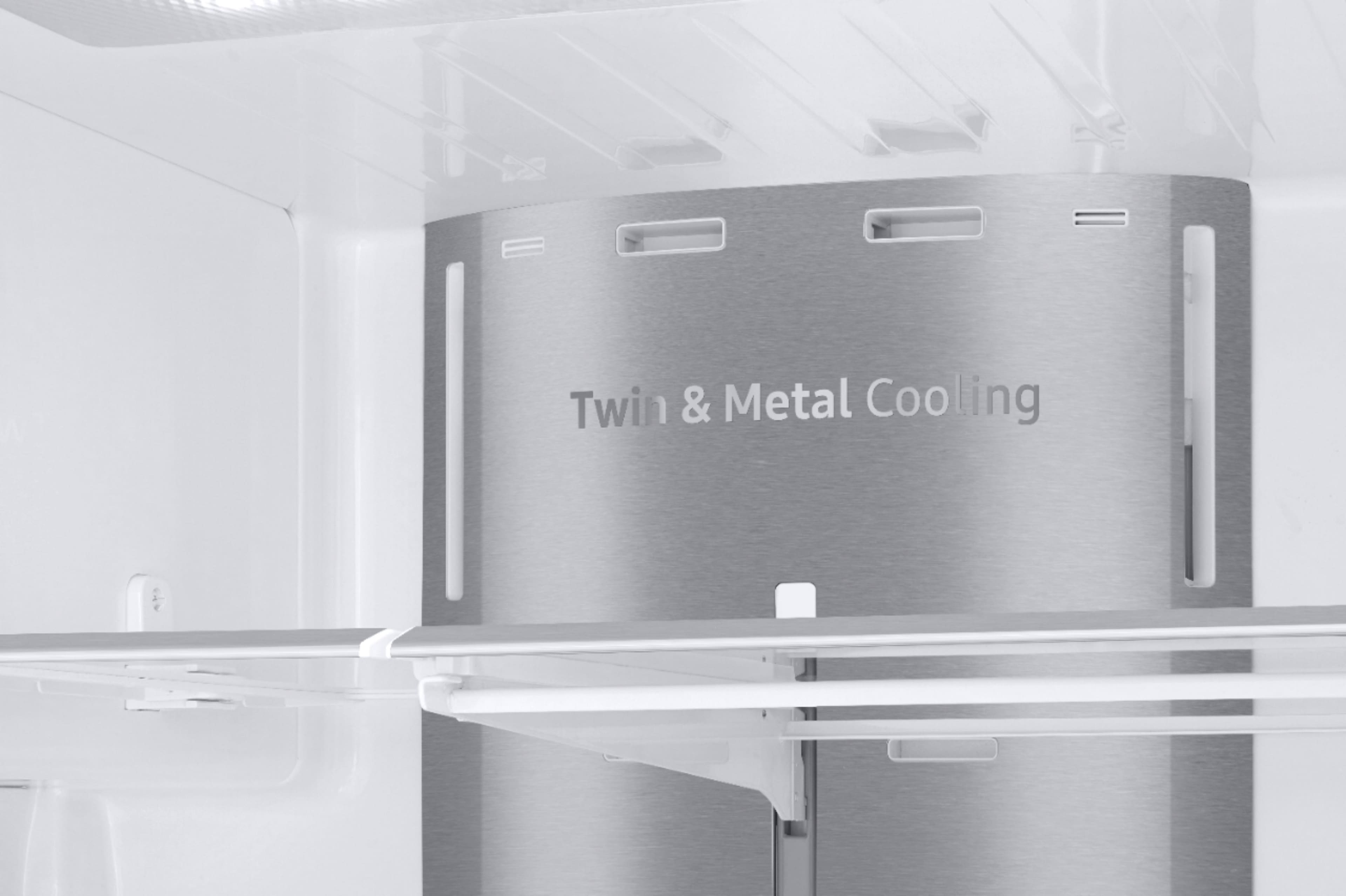 Alt View 5. Samsung - Family Hub 22.2 Cu. Ft. 4-Door French Door Counter-Depth Refrigerator - Stainless steel.