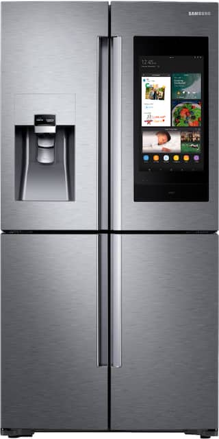 Samsung Family Hub 28 Cu Ft 4 Door Flex French Door Fingerprint Resistant Refrigerator Stainless Steel Rf28n9780sr Best Buy