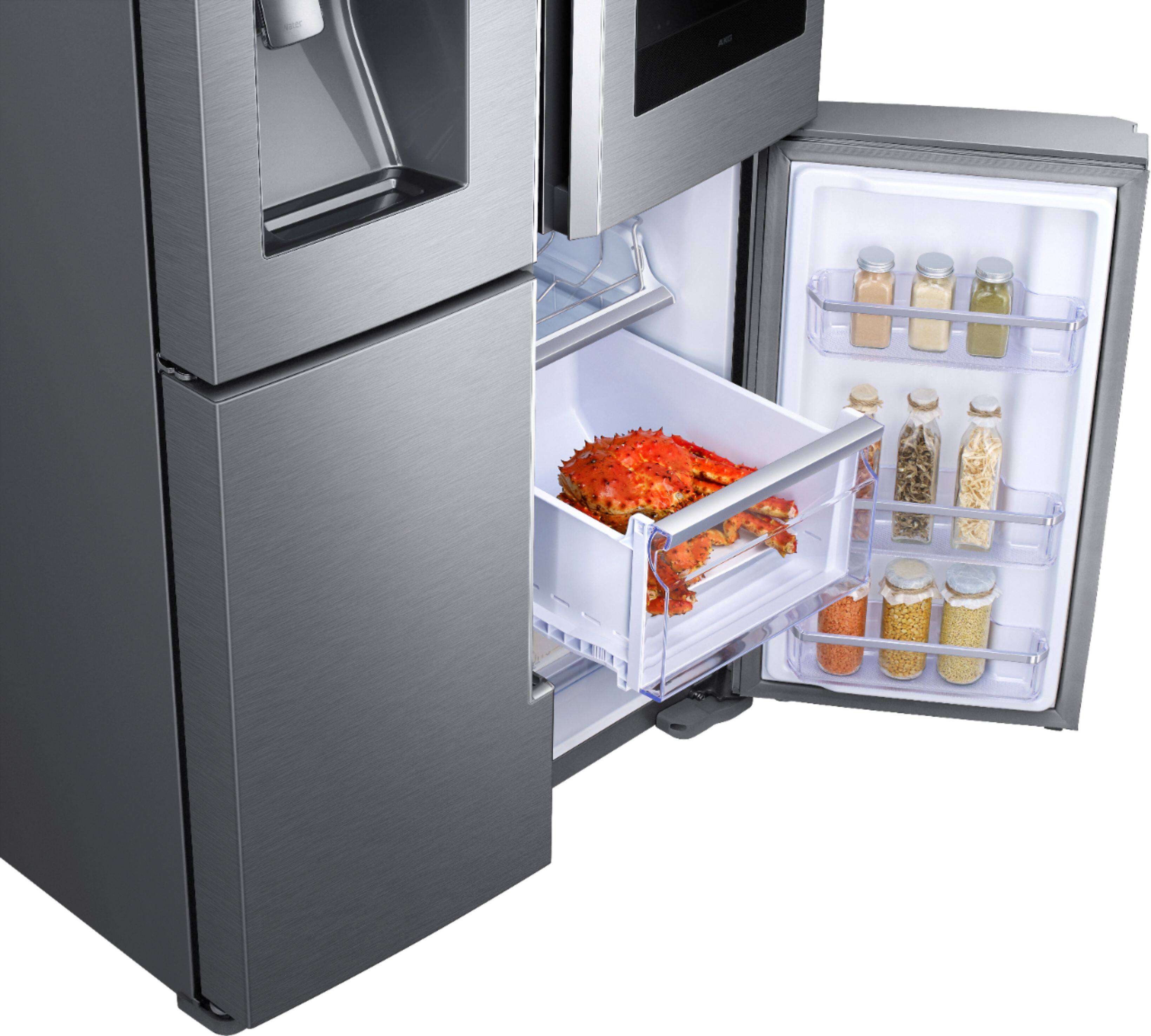 Alt View 12. Samsung - Family Hub 28 Cu. Ft. 4-Door Flex French Door Fingerprint Resistant Refrigerator - Stainless steel.