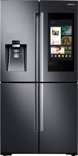 Samsung - Family Hub 28 Cu. Ft. 4-Door Flex French Door  Fingerprint Resistant Refrigerator - Black stainless steel was $3999.99 now $2999.99 (25.0% off)