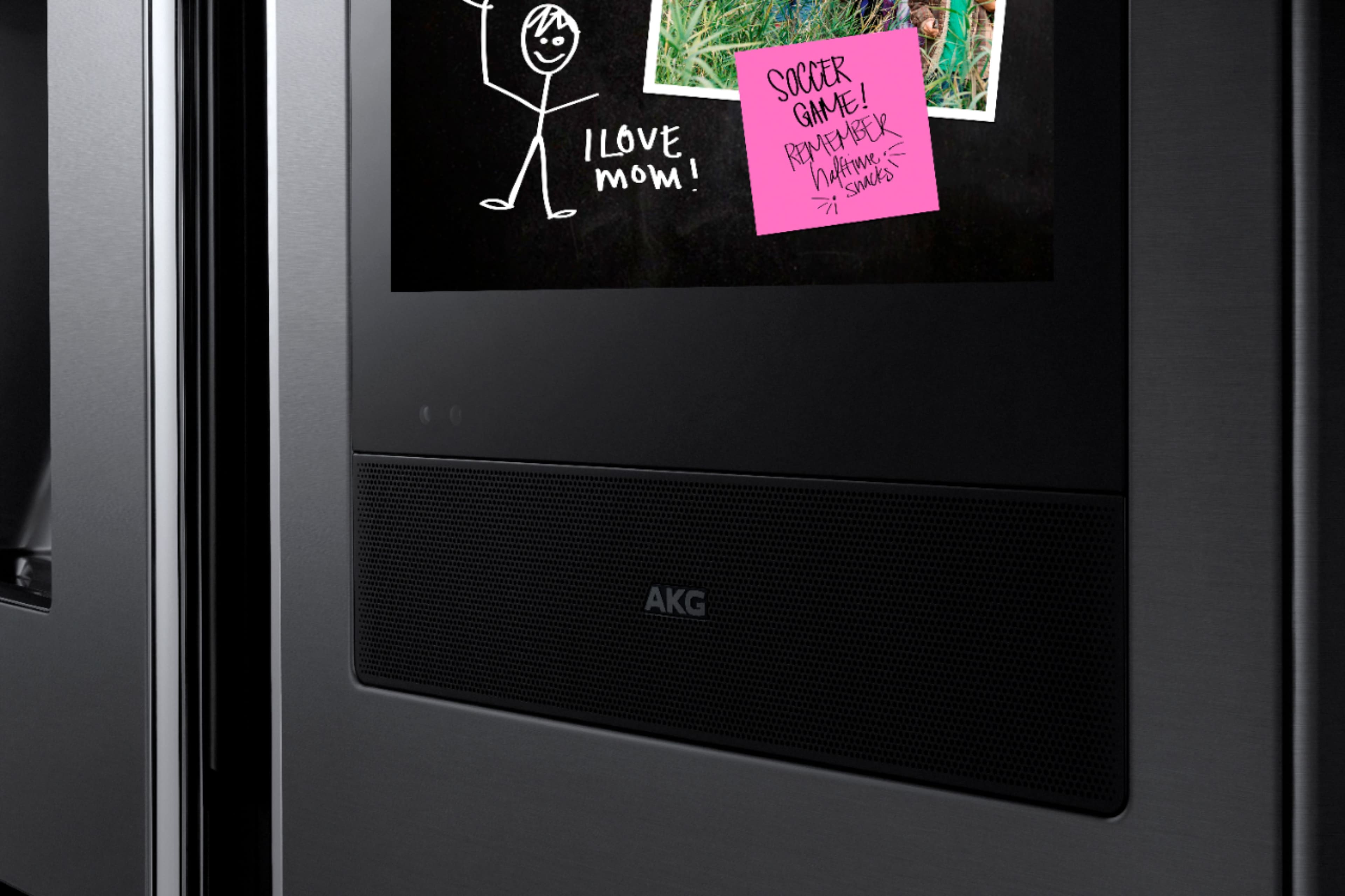 Alt View 3. Samsung - 28 cu. ft. 4-Door Flex French Door Smart Refrigerator with Family Hub - Black Stainless Steel.