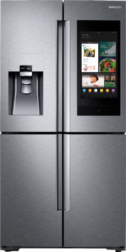 Samsung - Family Hub 22 Cu. Ft. 4-Door Flex French Door Counter-Depth Fingerprint Resistant Refrigerator - Stainless steel was $3999.99 now $2999.99 (25.0% off)