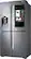 Left. Samsung - 22 cu. ft. 4-Door Flex French Door Counter Depth Smart Refrigerator with Family Hub - Stainless steel.