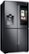 Angle Zoom. Samsung - Family Hub 22 Cu. Ft. 4-Door Flex French Door Counter-Depth Fingerprint Resistant Refrigerator - Black stainless steel.