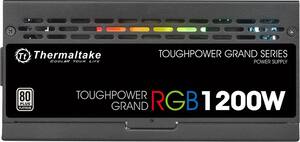 Thermaltake - ToughPower Grand RGB 1200W ATX12V 2.4/EPS12V 2.92 80 Plus Platinum Modular Power Supply - Black - Front_Zoom