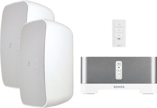  Sonos &amp; Sonance - Outdoor Speaker Streaming Audio Bundle with xPress Audio Keypad - White/Gray